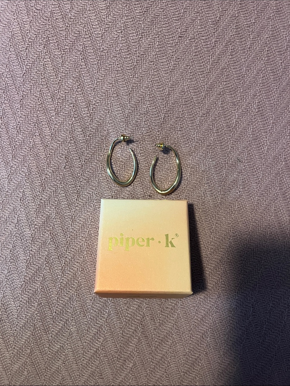 Piper Gold Oval Hoop Earrings